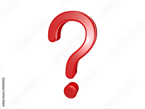 Question mark isolated on white, 3d illustration