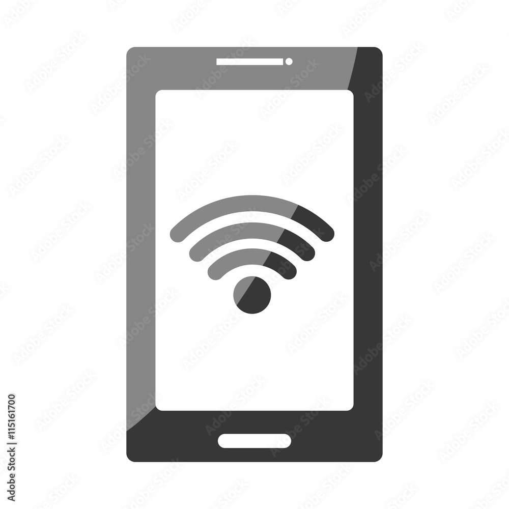 Smartphone with wifi internet signal icon, vector illustration graphic design. Smartphone with wifi internet signal icon, vector illustration graphic design.