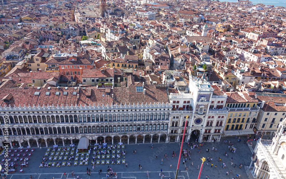 Aerial view over St Mark s square San Marco in Venice
