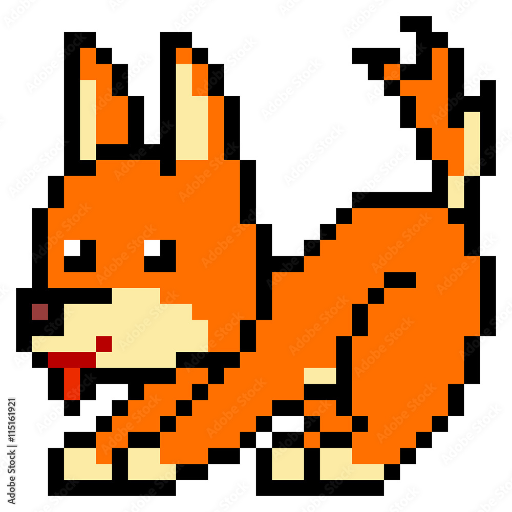 Fototapeta premium illustration design pixel art dog