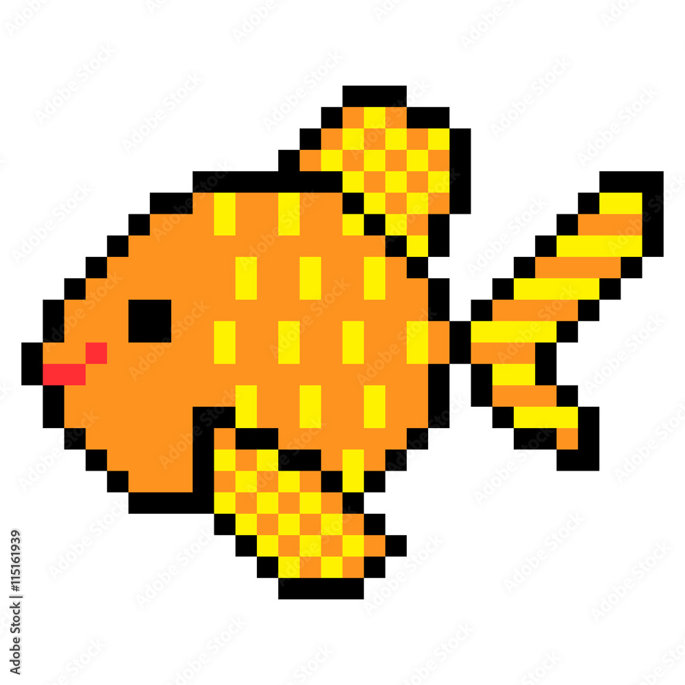 Fototapeta premium illustration design pixel art fish