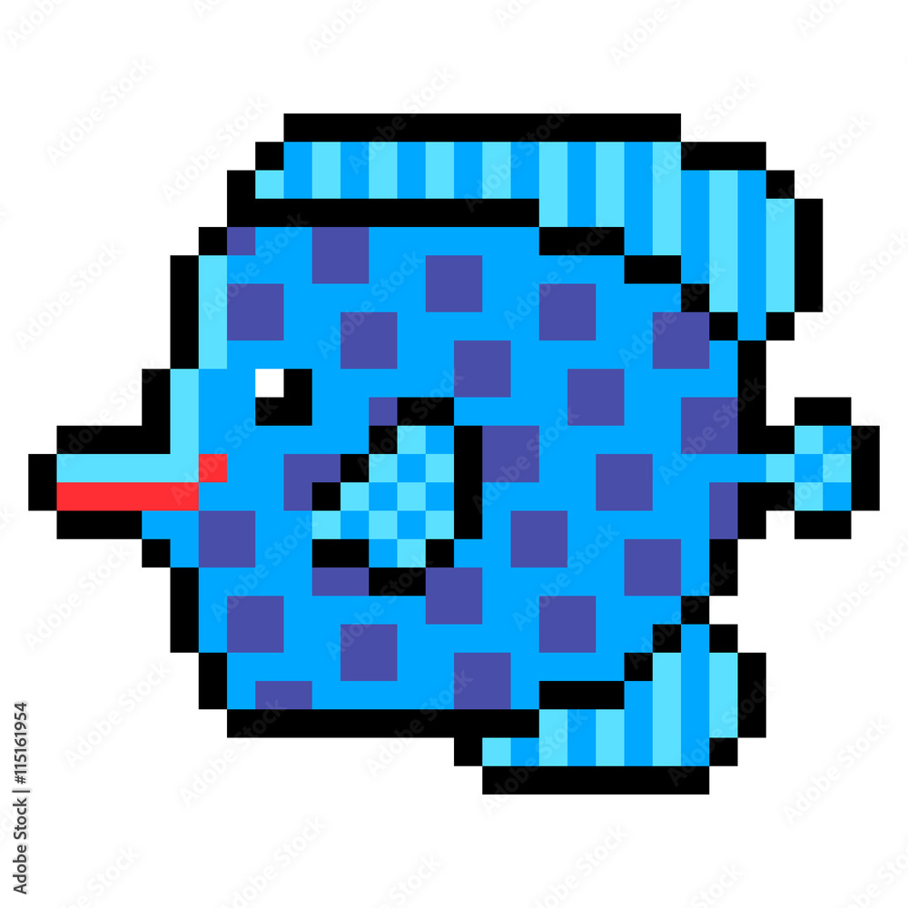 illustration design pixel art fish illustration design pixel art fish