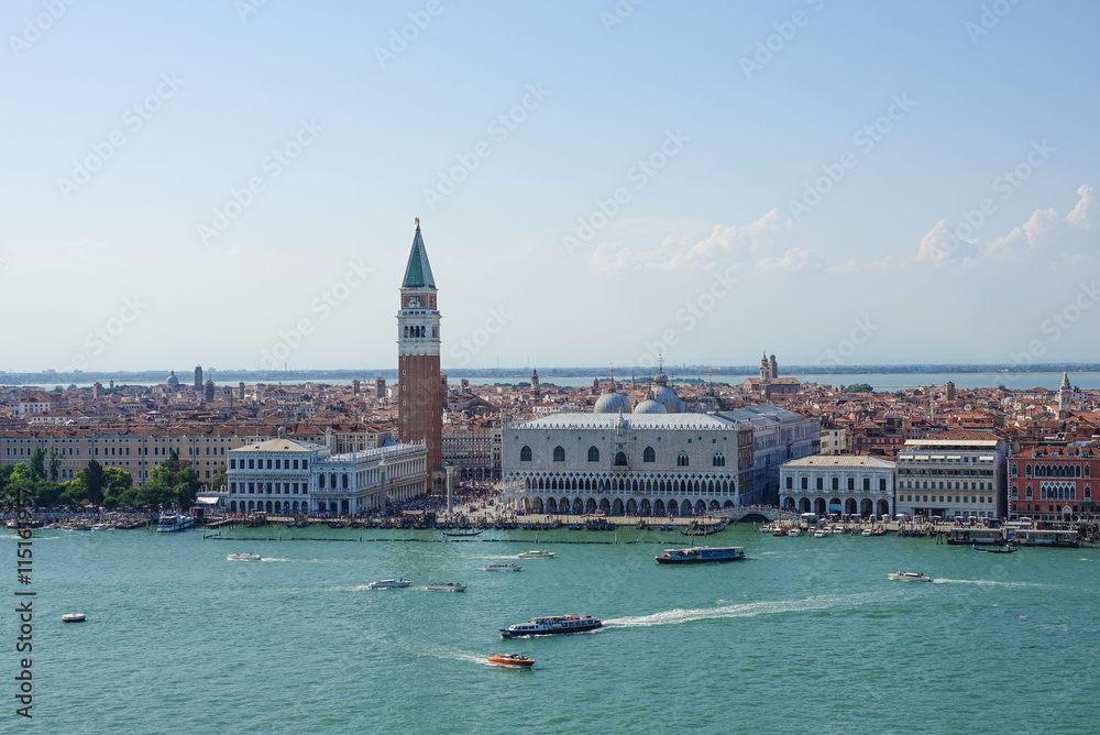 Aerial view over the city of Venice