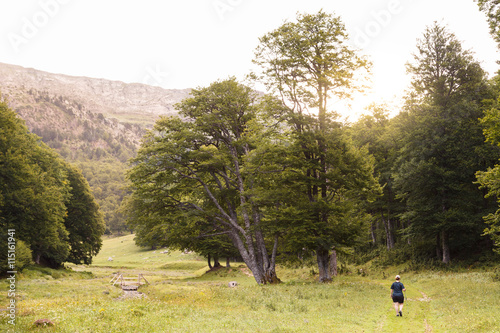Woman walking in Zuriza's Valley photo