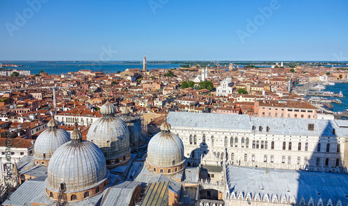Amazing aerial view over the city of Venice