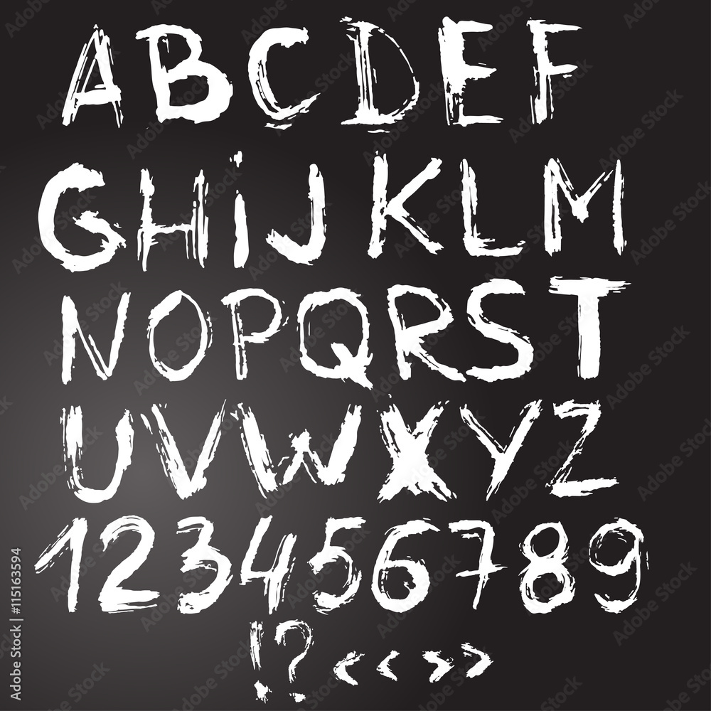 Handwritten alphabet written with brush pen. Handwritten alphabet written with brush pen.