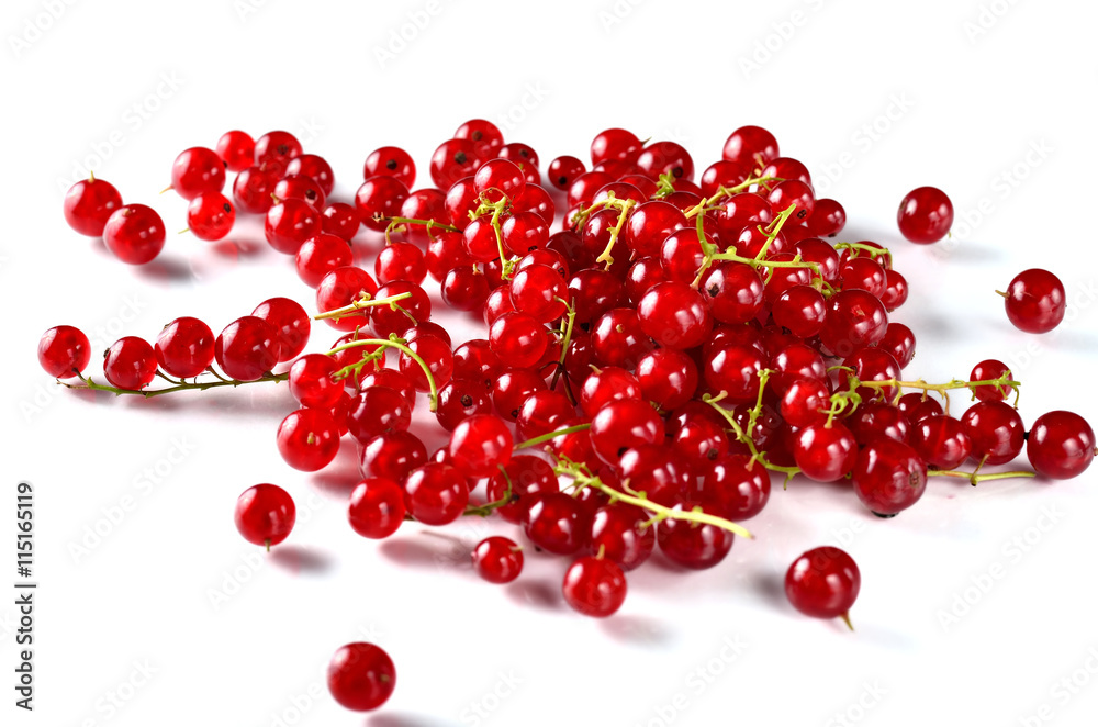 Fresh red currant isolated on white background. Fresh red currant isolated on white background.