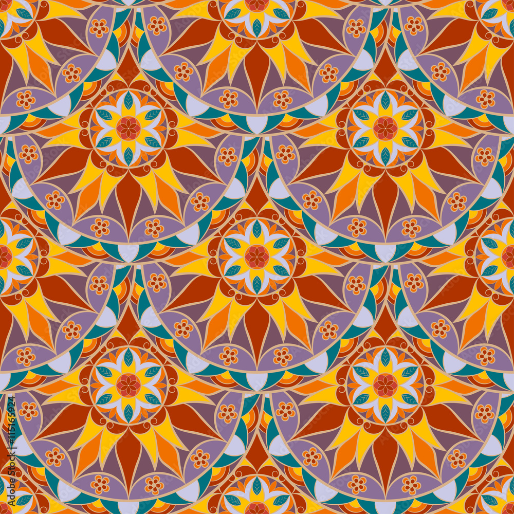 Vector Seamless Floral Mandala Pattern Vector Seamless Floral Mandala Pattern
