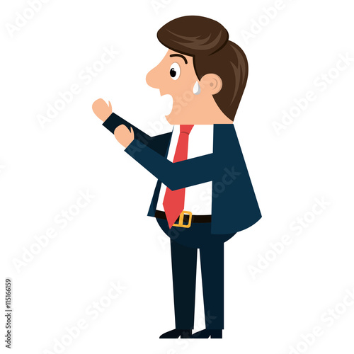 Worried businessman isolated cartoon, vector illustration graphic design.