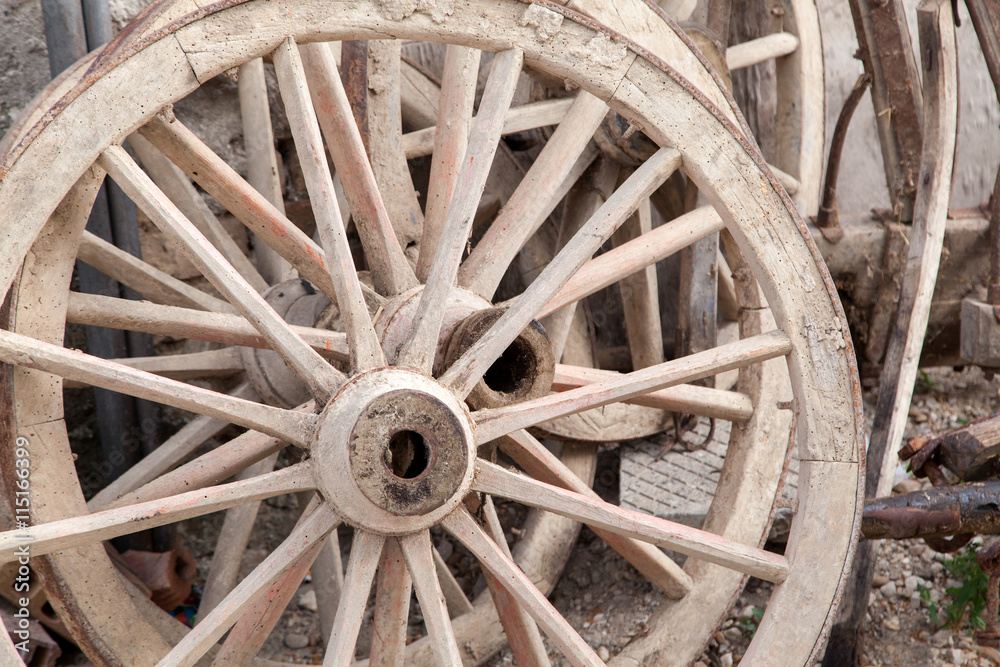 old wagon wheels