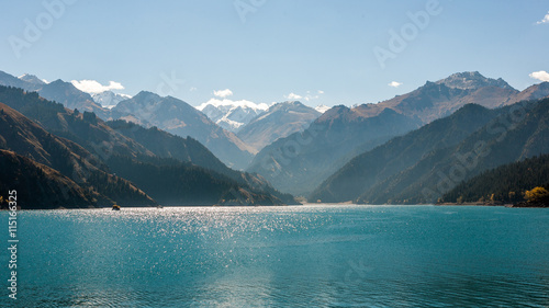 Scenery of Heaven Lake, Tianshan Tianchi National Geopark ,Xinjiang China