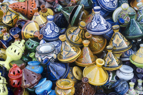 Tagine pots on display Fes Morocco