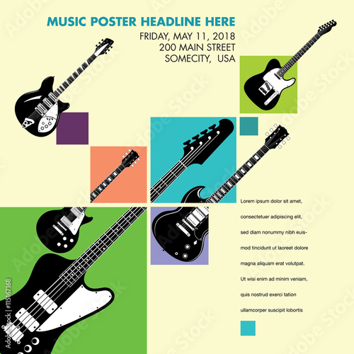 Unusual guitar art, ideal for music CD cover
