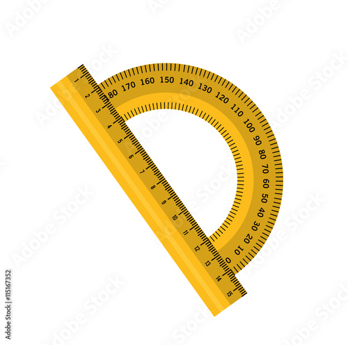 Compass ruler isolated flat icon, vector illustration graphic design.