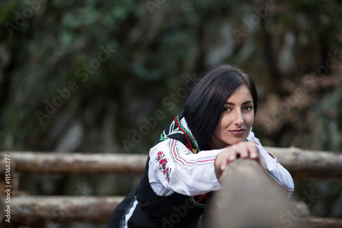 Beautiful woman with bulgarian costume