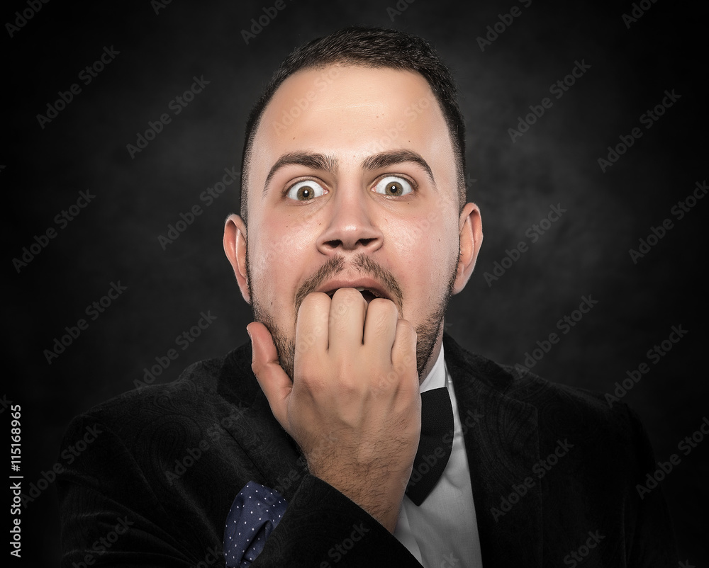 Portrait of surprised man. Portrait of surprised man.
