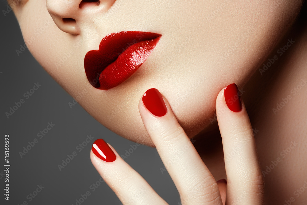352 Woman Face Red Nails Stock Photos, High-Res Pictures, and Images -  Getty Images