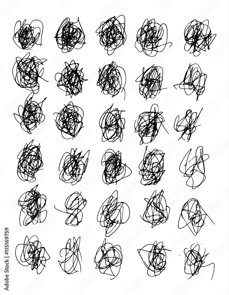 Big Set of Vector Abstract Chaotic Round Sketch. Eps 10 Big Set of Vector Abstract Chaotic Round Sketch. Eps 10