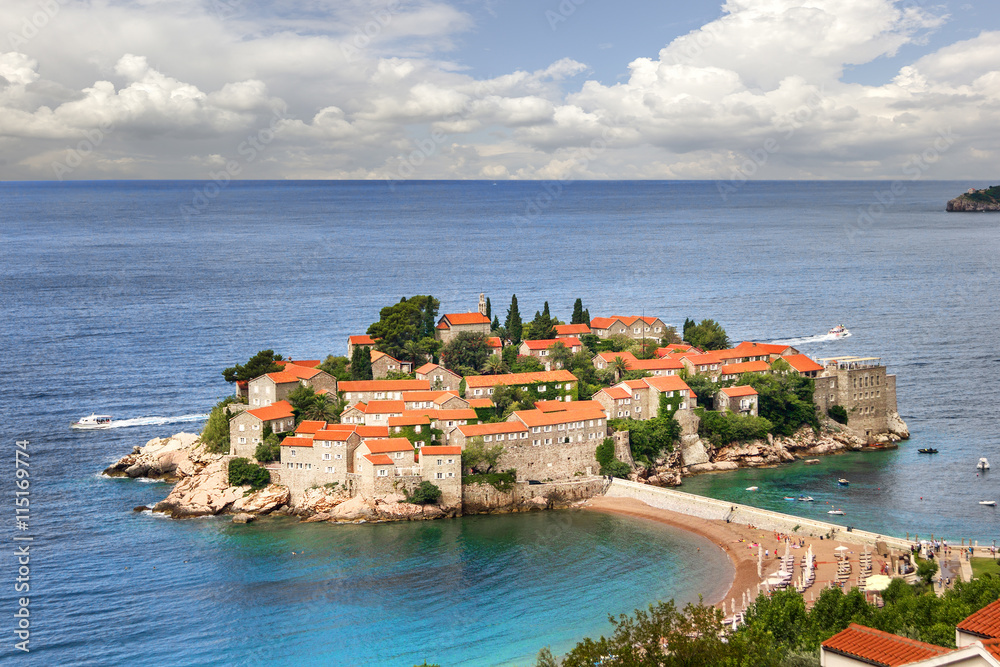 The island of Sveti Stefan. Montenegro.