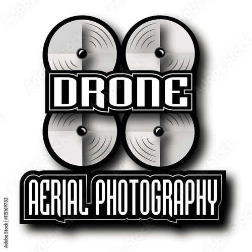 drone logos, badges, emblems and design elements. Quadrocopter store, repair & service logotypes.