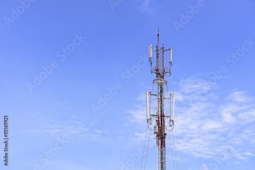 antenna tower building with the blue sky