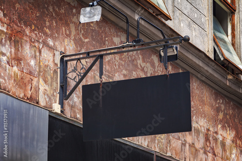 Black metal street sign