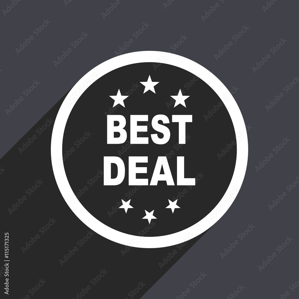 Flat design gray modern web best deal vector icon Flat design gray modern web best deal vector icon
