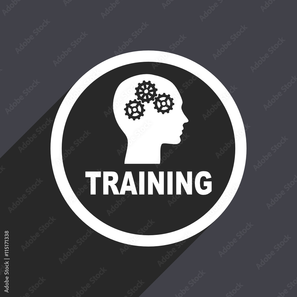 Flat design gray modern web training vector icon Flat design gray modern web training vector icon