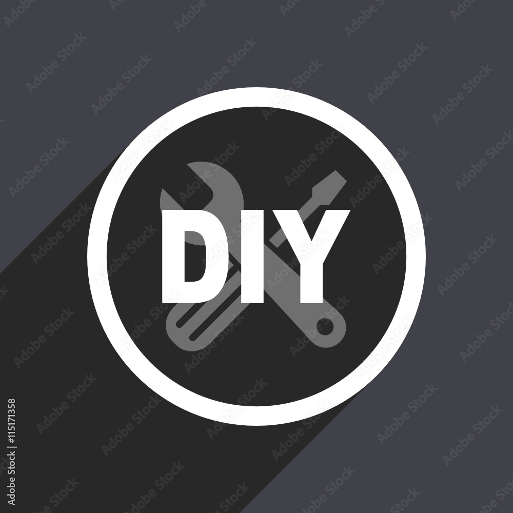 Flat design gray web diy vector icon Flat design gray web diy vector icon