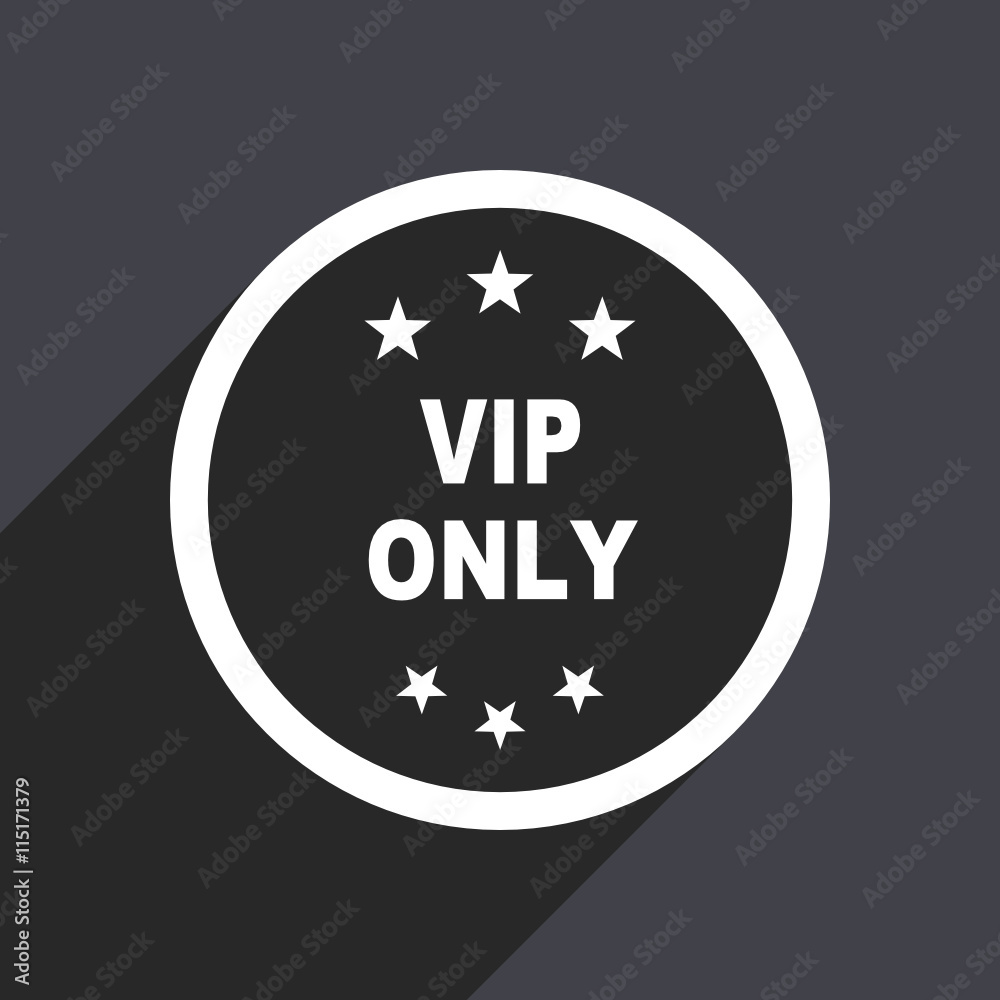 Flat design gray web vip only vector icon