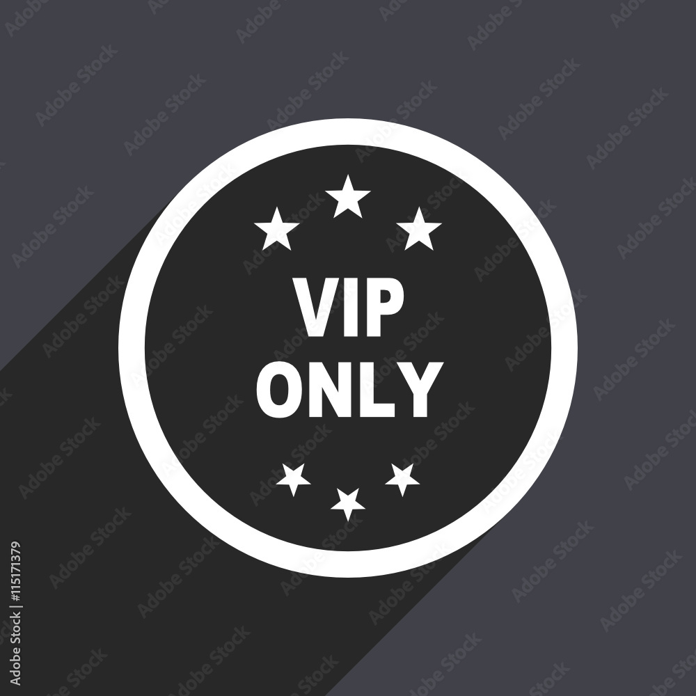 Flat design gray web vip only vector icon Flat design gray web vip only vector icon