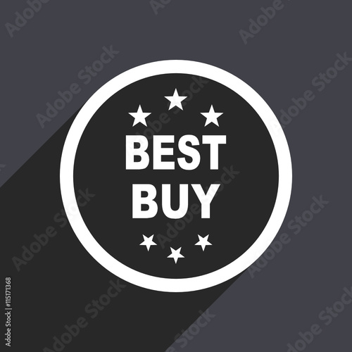 Flat design gray web best buy vector icon