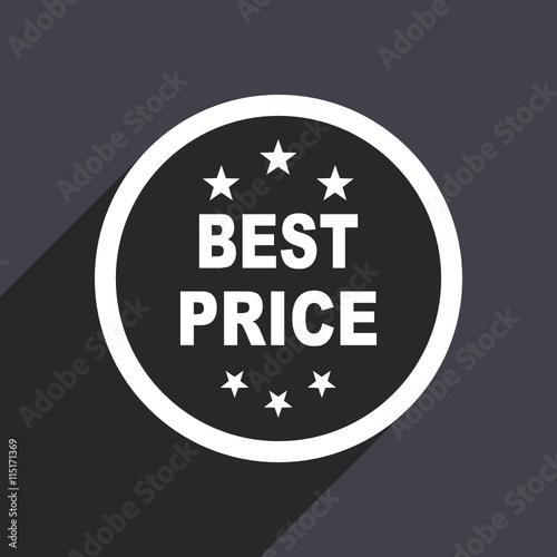 Flat design gray web best price vector icon