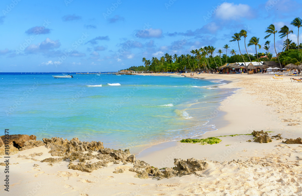 Tropical beach in Dominican Republic.
