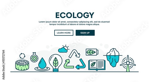 Ecology, recycling, environment, sustainability, colorful concept header
