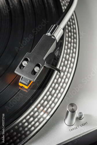 close up of turntable