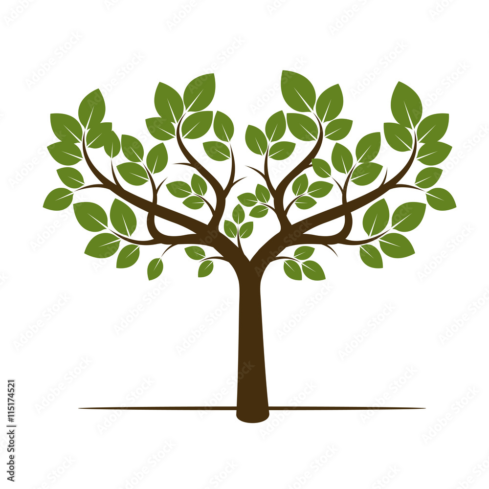 Fototapeta premium Shape of Tree. Vector Illustration.