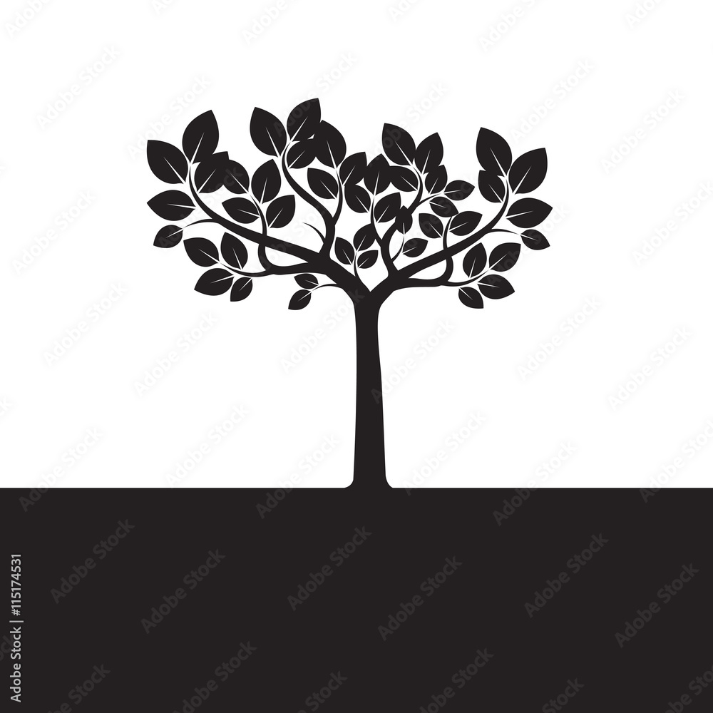 Black Tree. Vector Illustration. Black Tree. Vector Illustration.