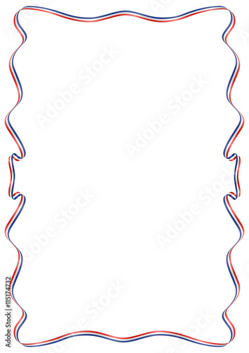 Fototapeta Naklejka Na Ścianę i Meble -  Frame of ribbon with the colors of the  France flag