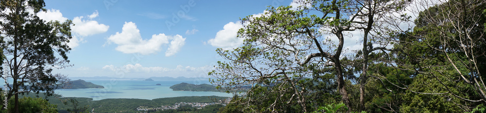  Panorama of Phuket , Thailand , view from monkey hill, tropical island archipelago
