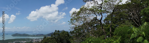 Fototapeta Naklejka Na Ścianę i Meble -   Panorama of Phuket , Thailand , view from monkey hill, tropical island archipelago
