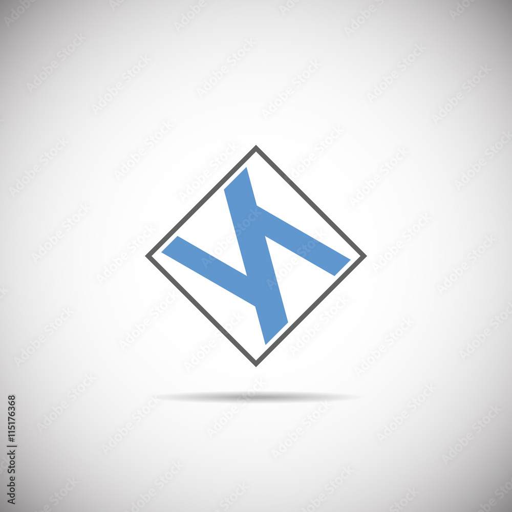 Blue and black vector logo on white background Blue and black vector logo on white background