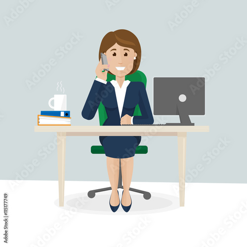 Businesswoman talk on th phone