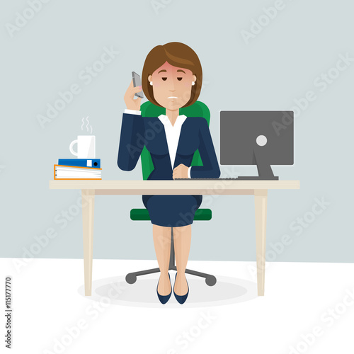 Businesswoman unhappy with a talk