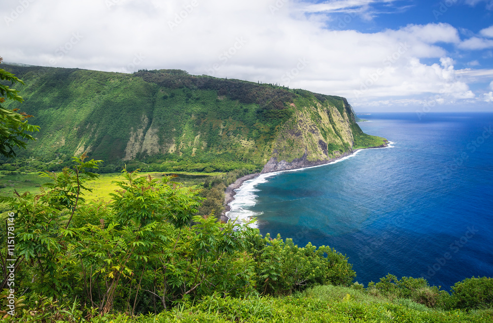 View from Waipio Valley Lookout on Big Island Hawaii View from Waipio Valley Lookout on Big Island Hawaii