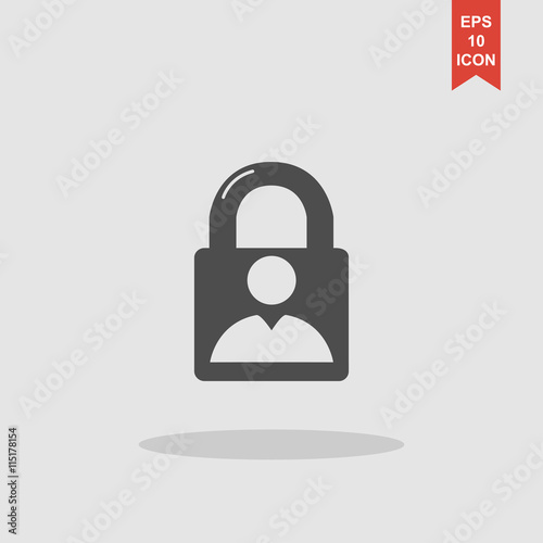 lock icon. Flat design style.