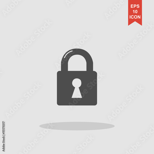 lock icon. Flat design style.