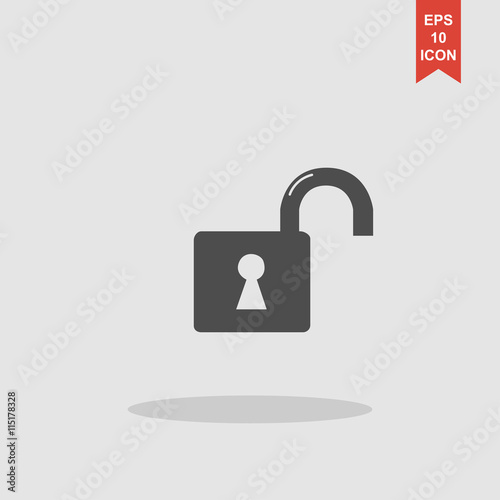 lock icon. Flat design style.