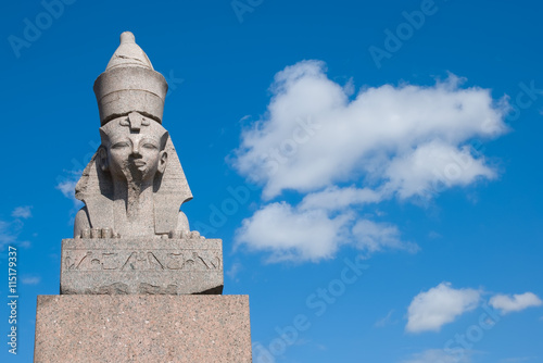 Saint-Petersburg. Russia. Ancient egyptian sphinx on the Universitetskaya Embankment