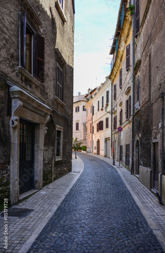 Fototapeta Naklejka Na Ścianę i Meble -  Tivoli (Lazio), Italy - A visit in the historical and artistic town in province of Rome, Lazio region, central italy. In this picture: street of Tivoli
